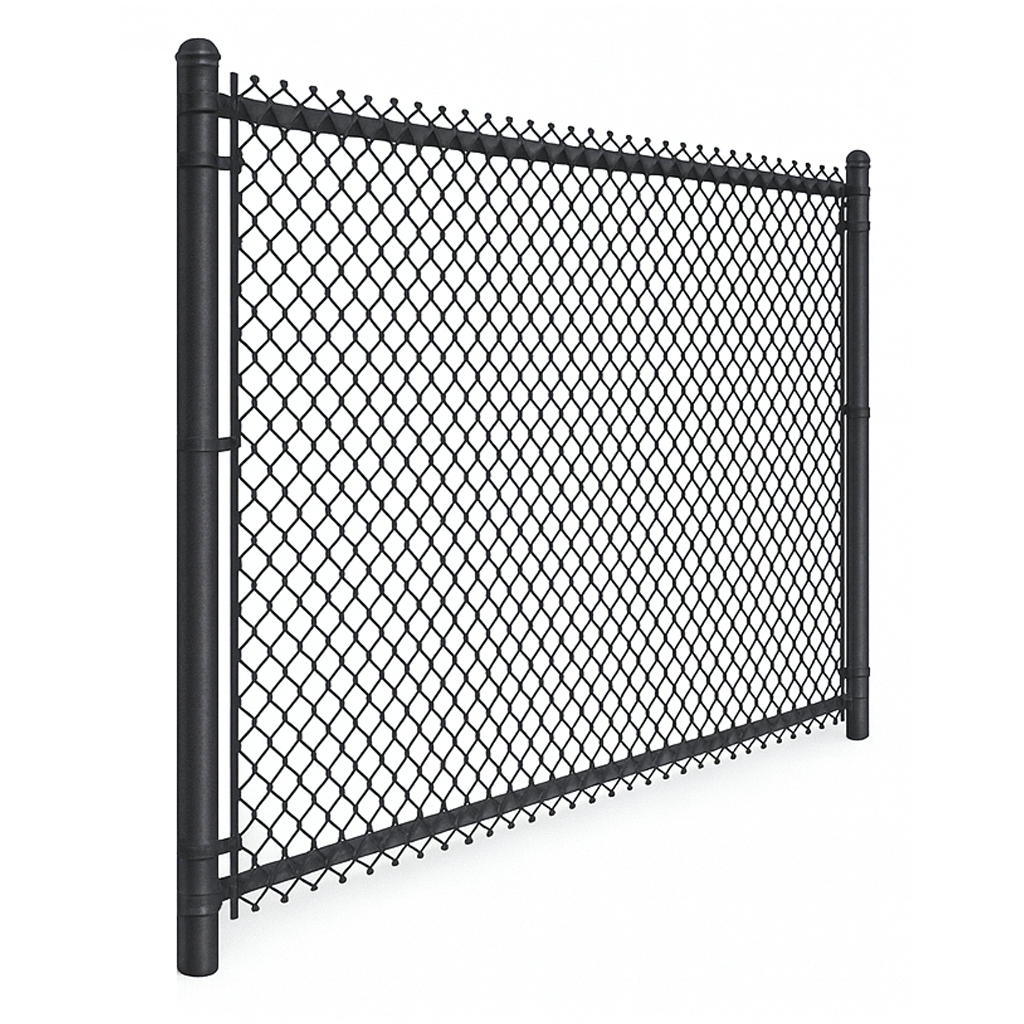 Black coated chain link fence rendering by McConnie Fence