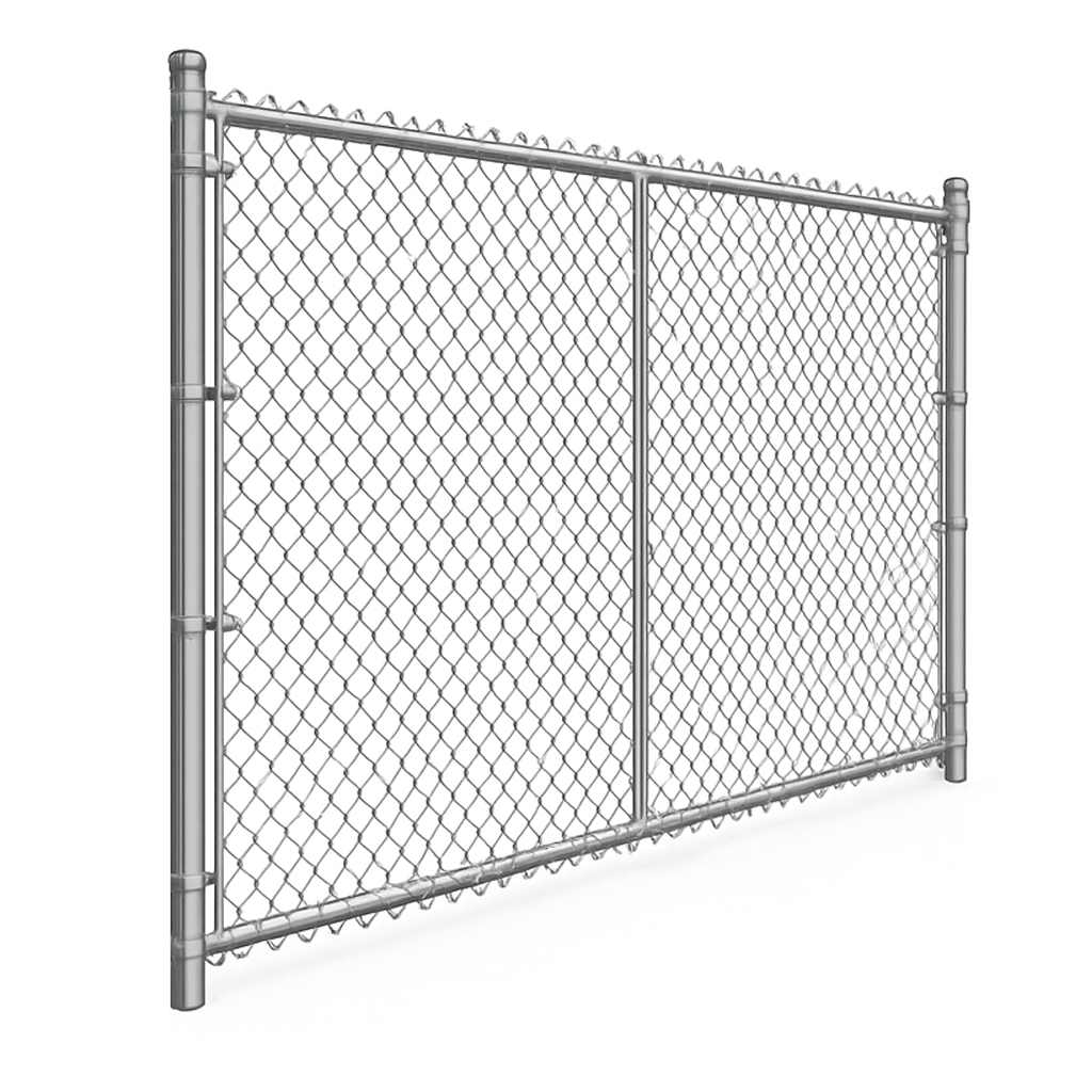 Galvanized steel chain link fence rendering by McConnie Fence