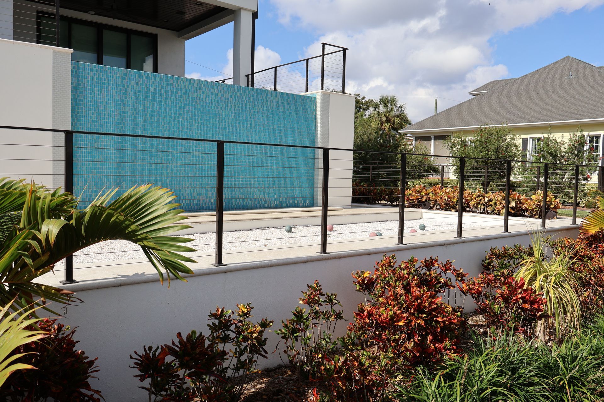 Residential aluminum decorative fence installation in Tampa, FL