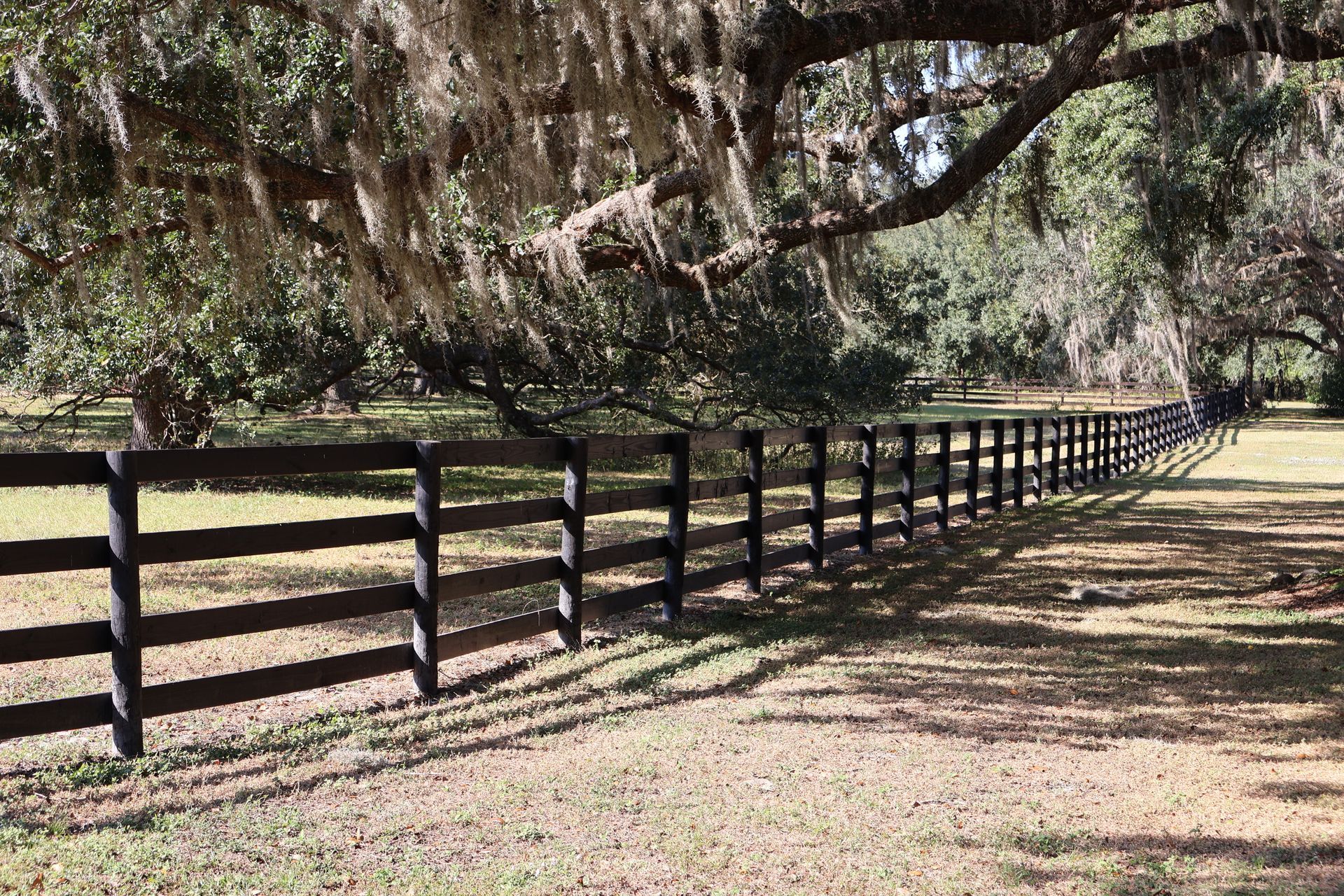 Residential split rail wood fencing in Tampa, FL