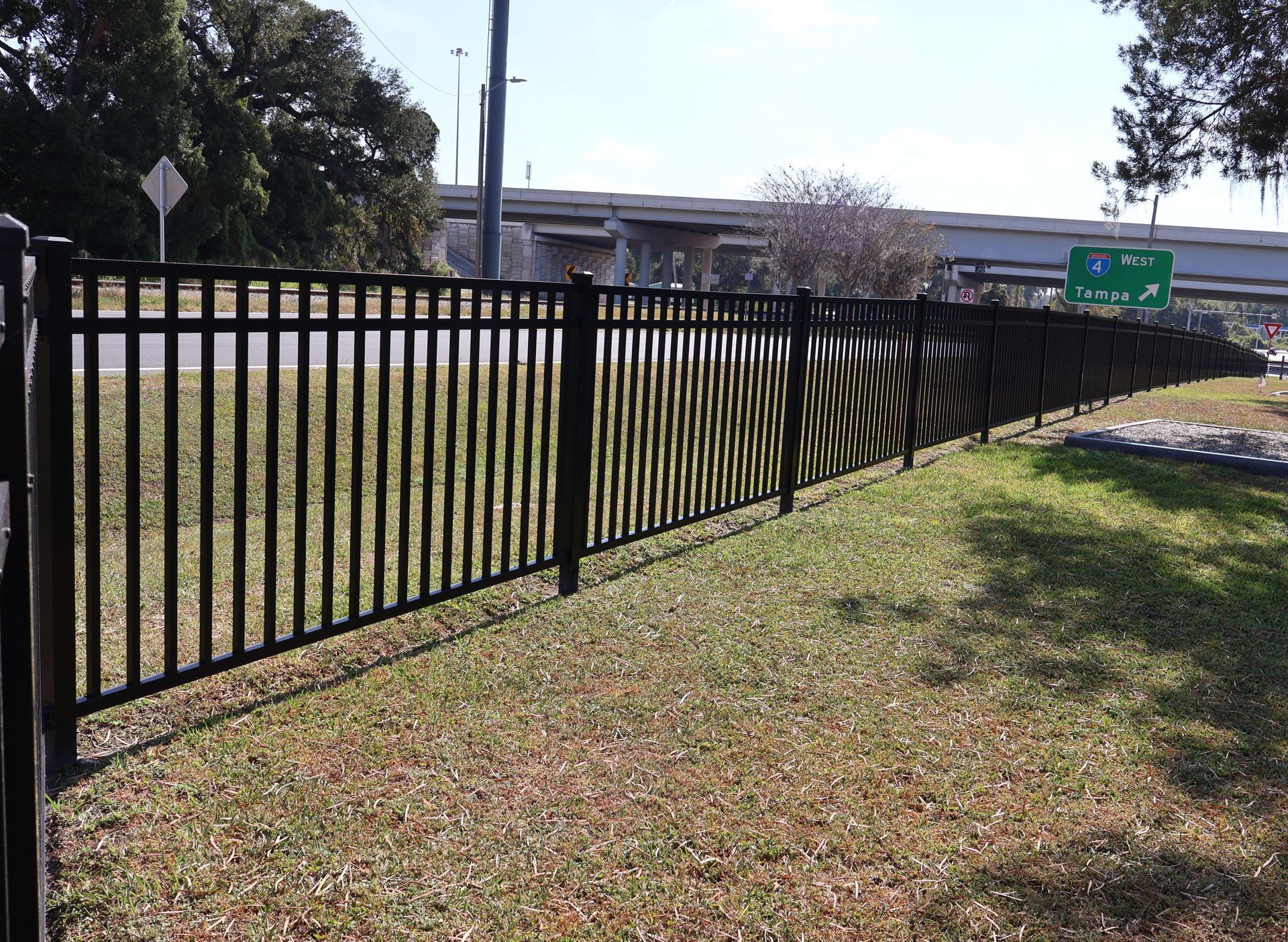 Commercial aluminum fence installation in Tampa, FL