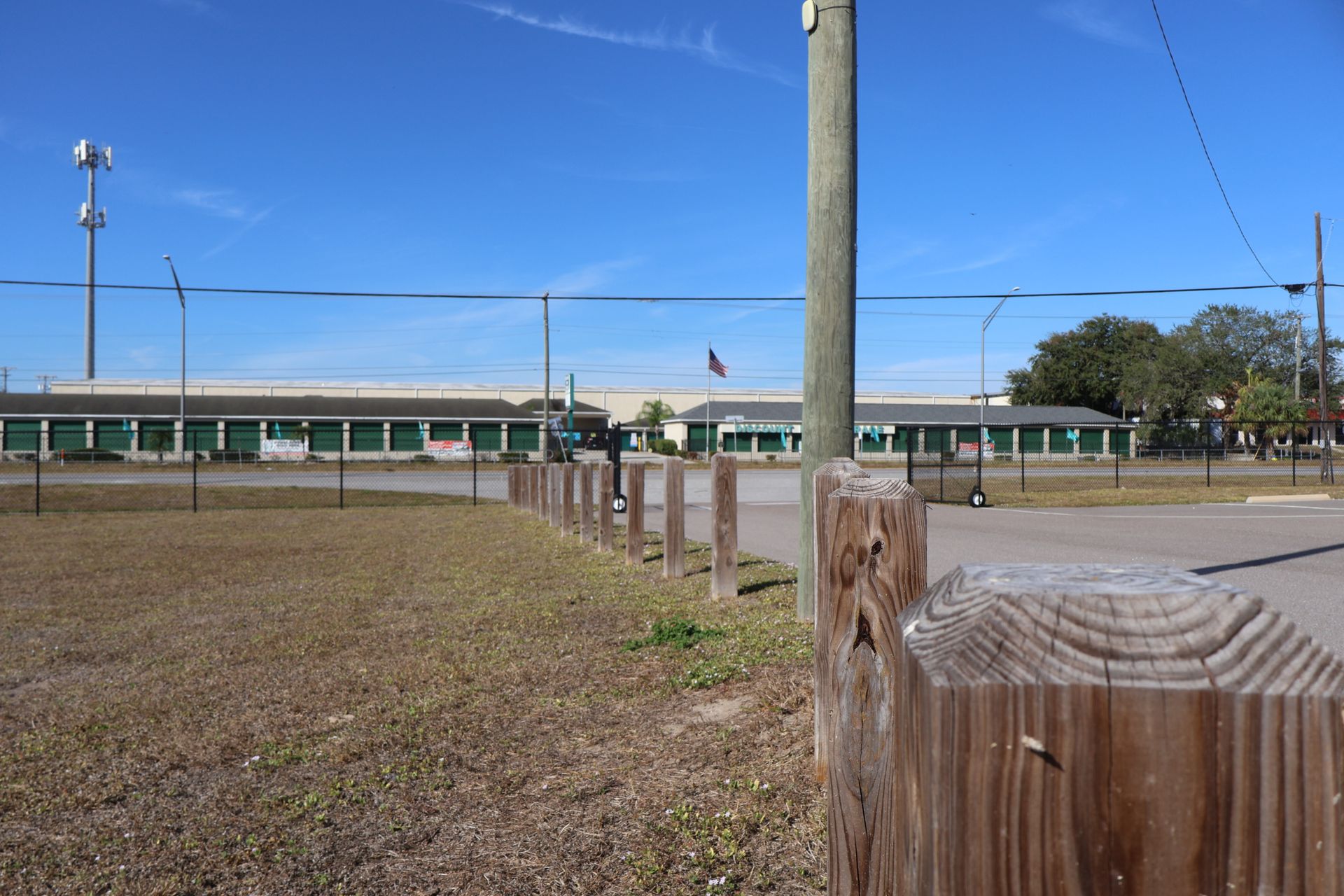 Commercial wood bollard installation at a park in Tampa, FL
