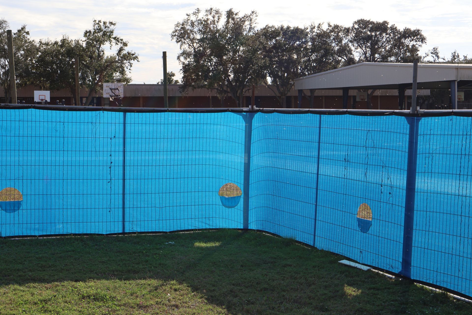 Commercial temporary fencing with privacy screen in Tampa, FL