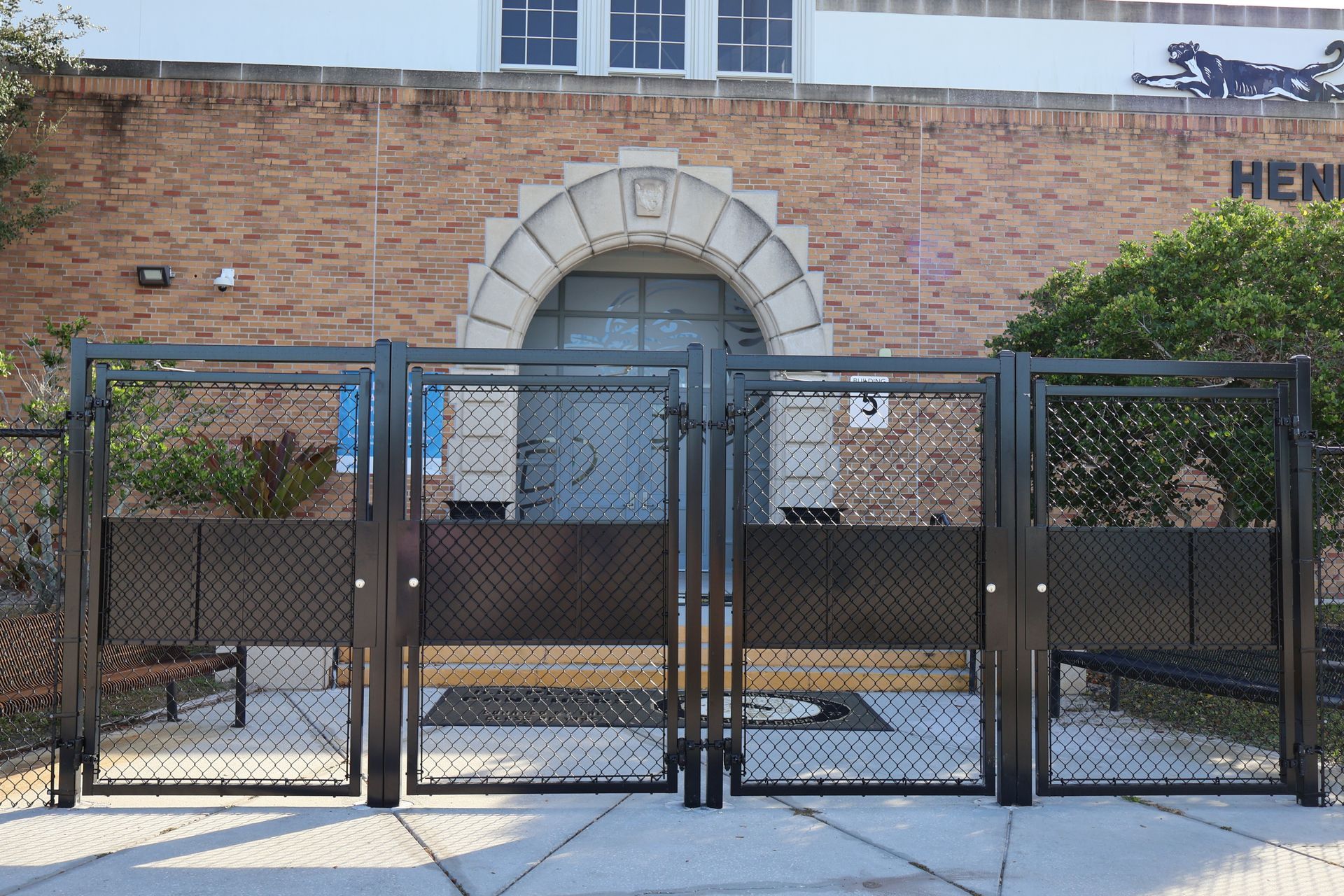 Commercial steel gate installation in Tampa, FL
