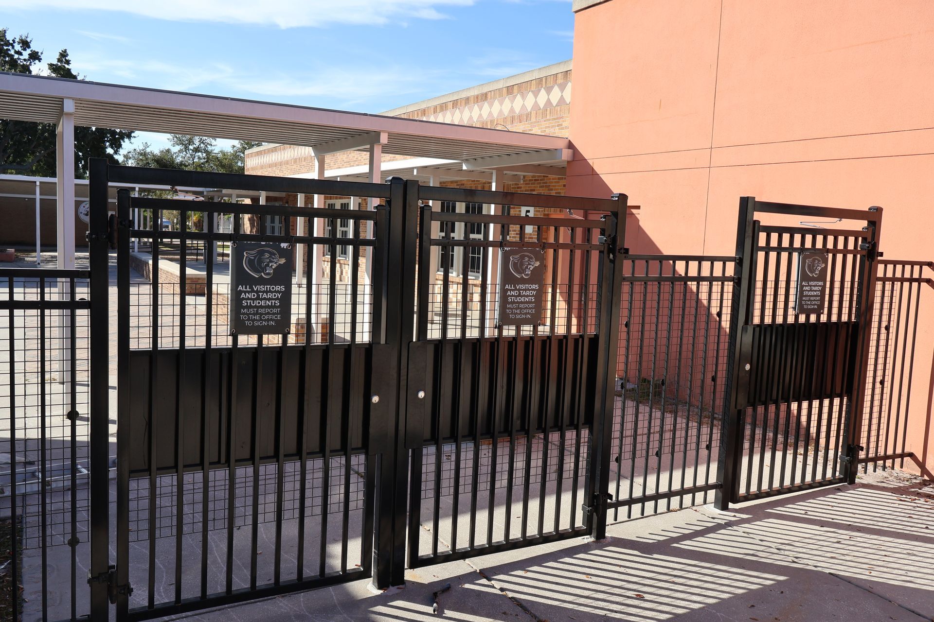 Commercial steel gate installation in Tampa, FL