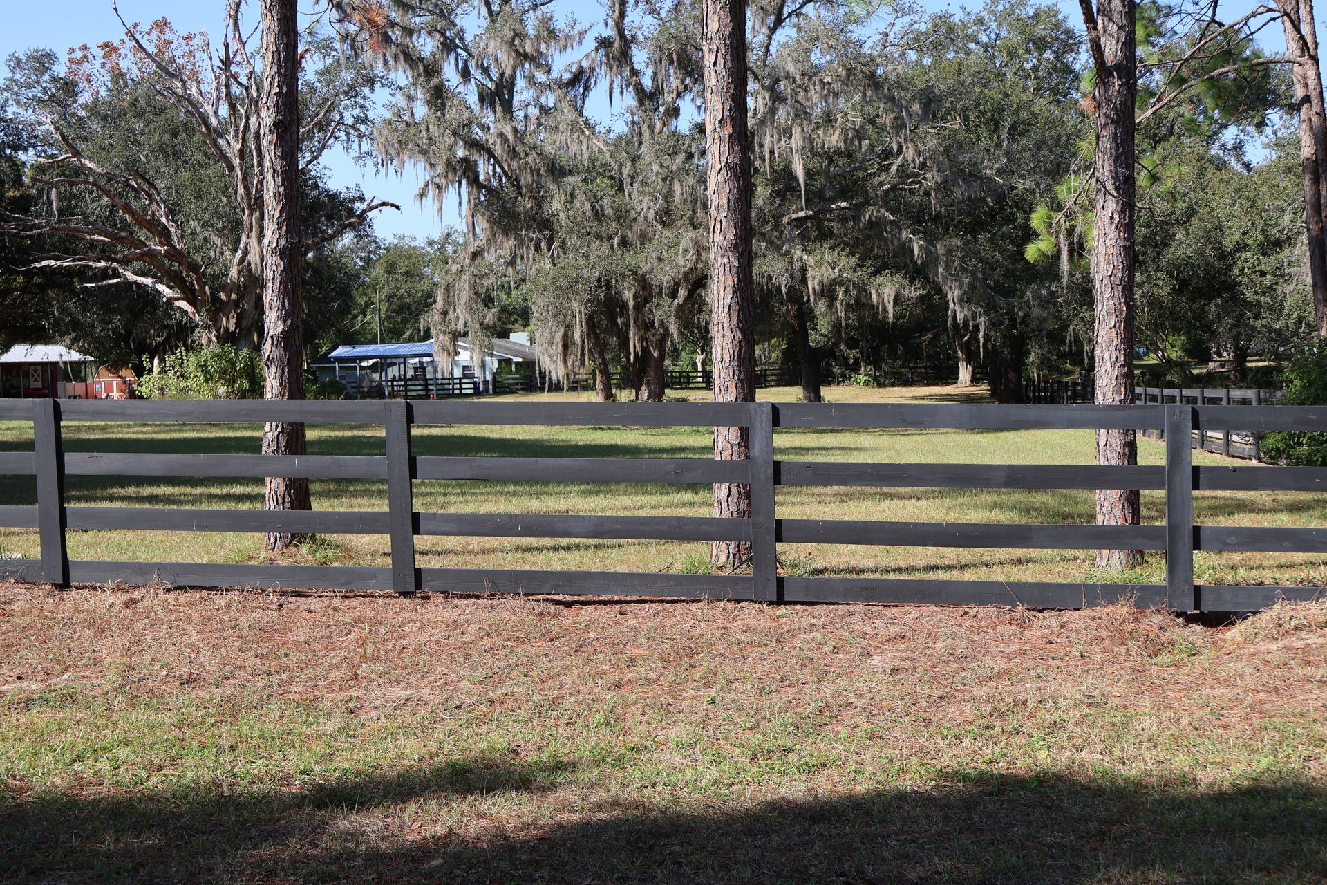 Residential split rail wood fencing in Tampa, FL