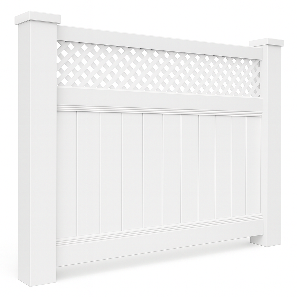 White decorative vinyl fence by McConnie Fence