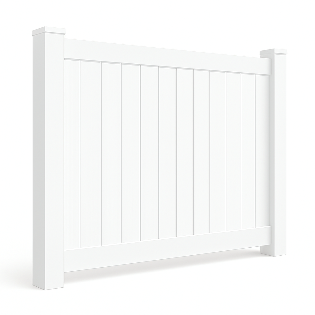 White vinyl privacy fence by McConnie Fence