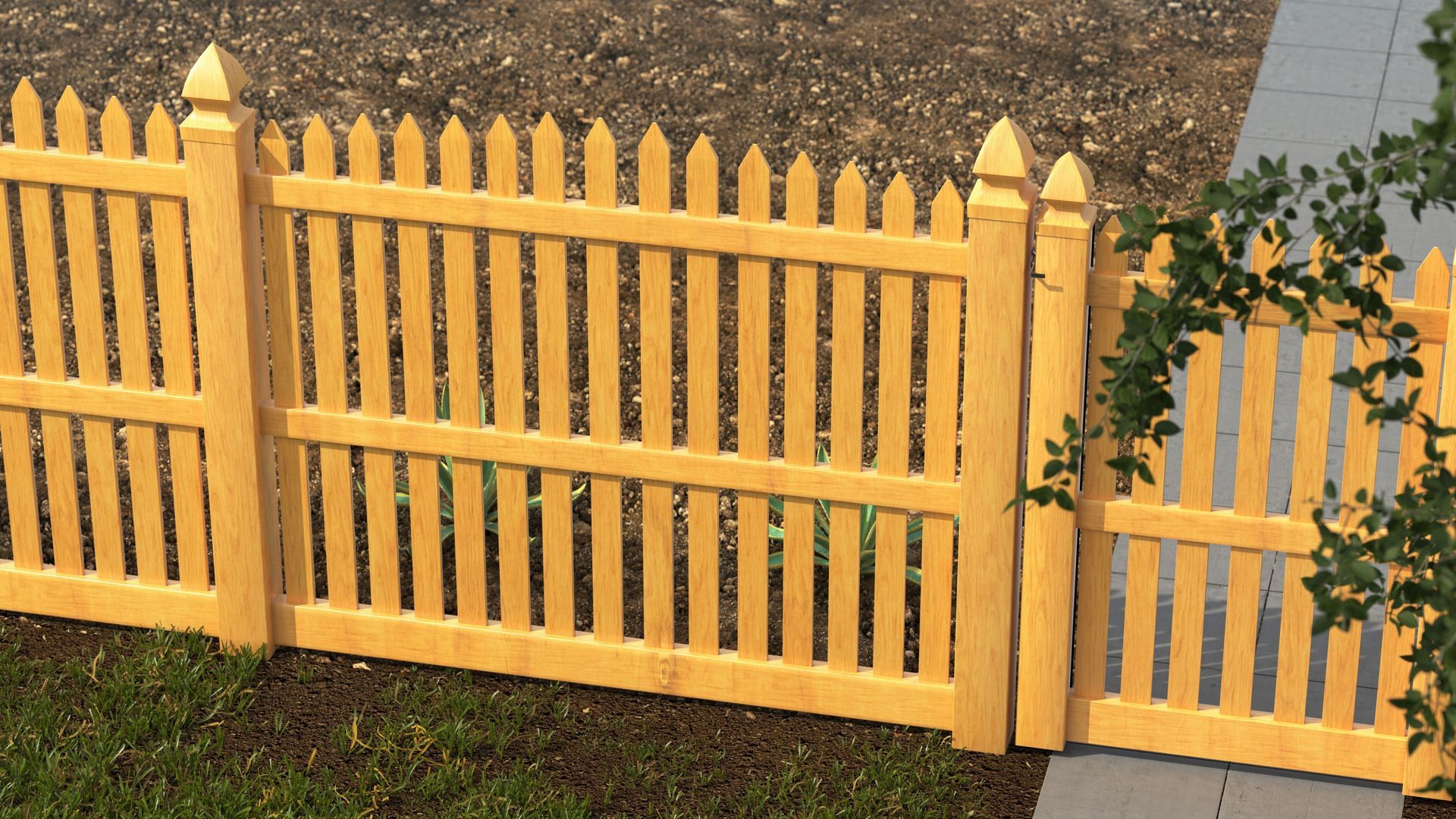 Wood picket fence installation by McConnie Fence