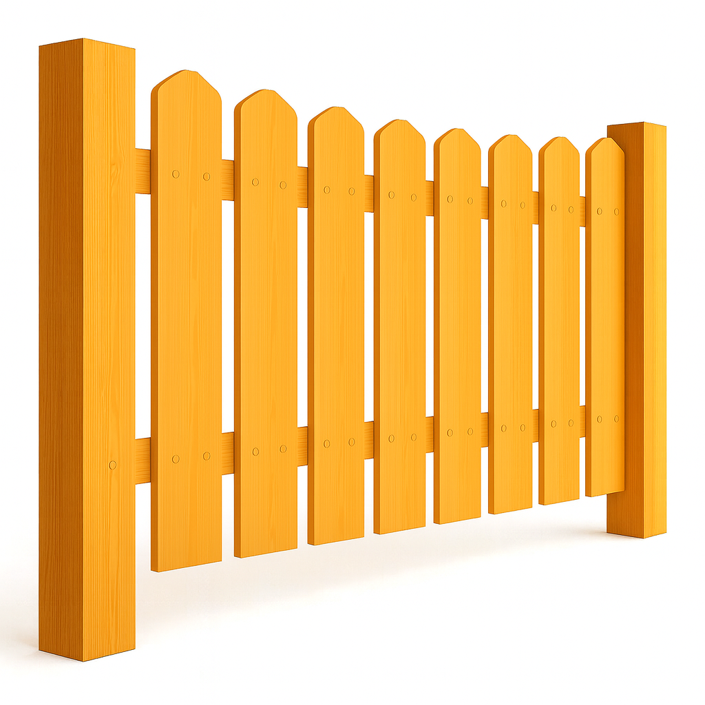 Wood picket fence by McConnie Fence