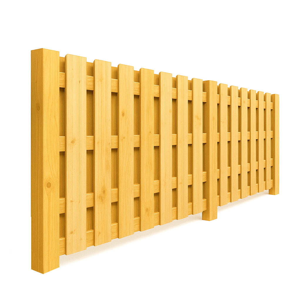 Wood shadowbox fence by McConnie Fence
