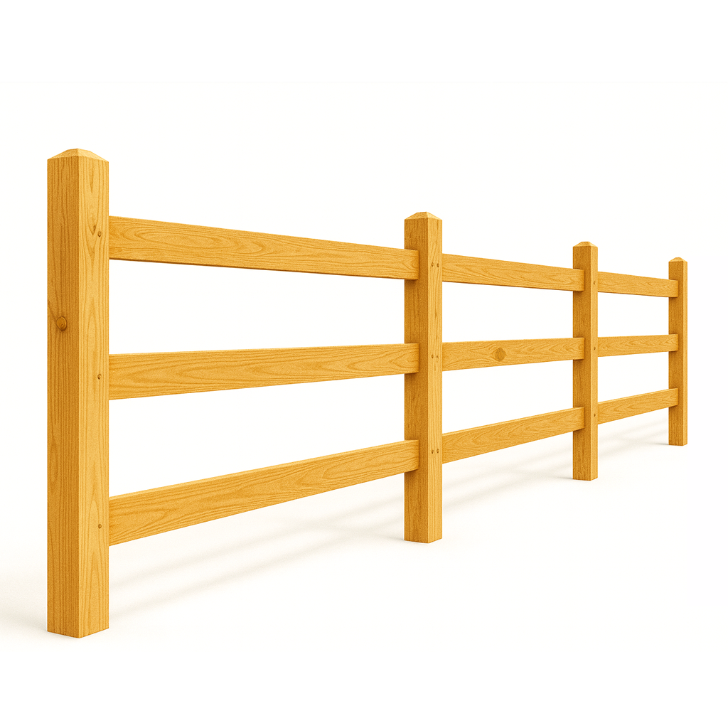 Wood split rail fence by McConnie Fence