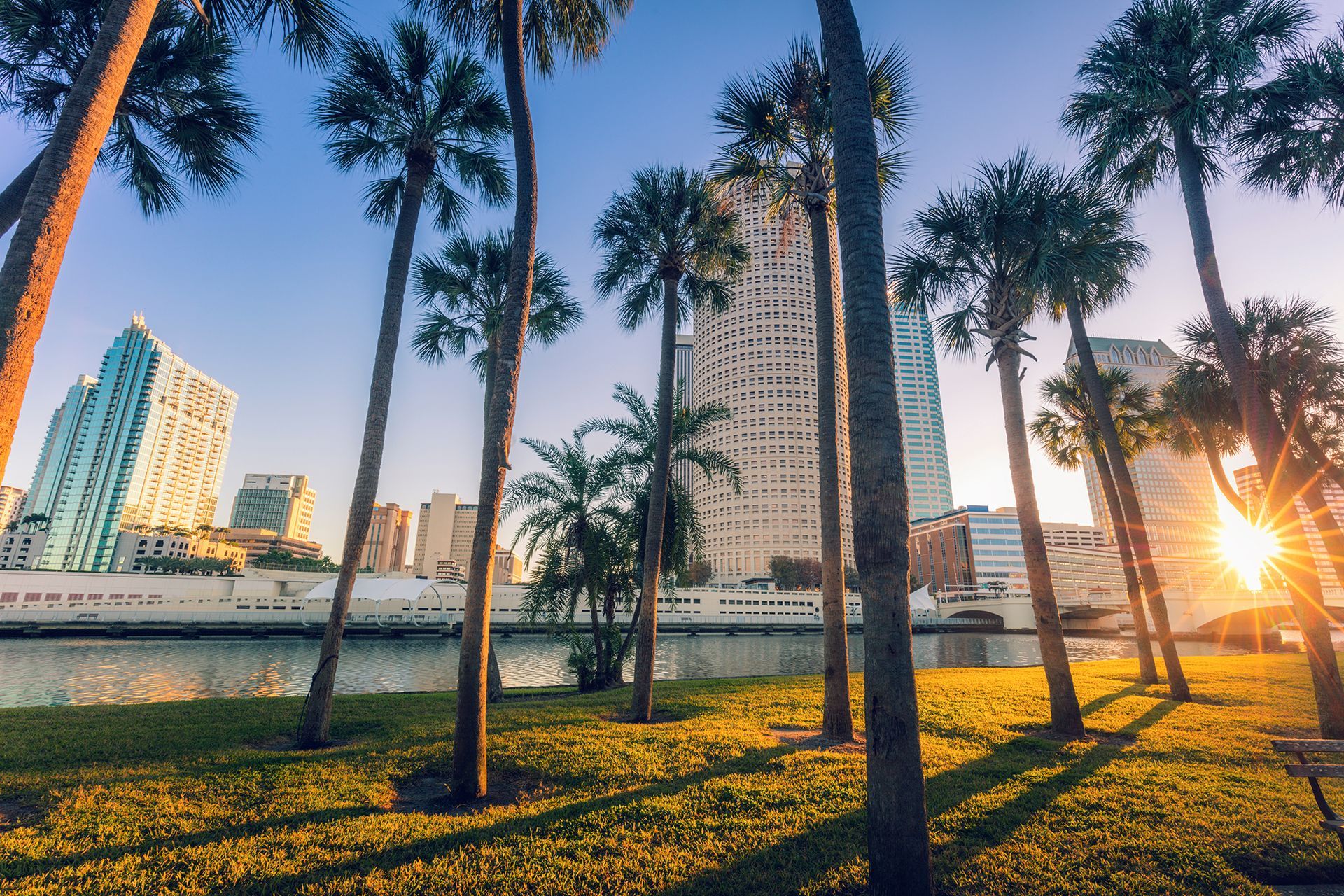Downtown Tampa, FL at sunset