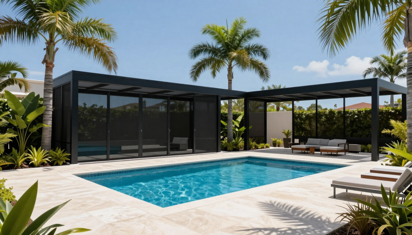 Modern Florida pool backyard