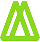 Green angular logo on a white background