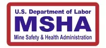 U.S. Department of Labor MSHA Mine Safety & Health Administration logo in blue and red