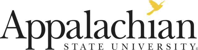Appalachian State University logo with black text and a gold star above the wordmark