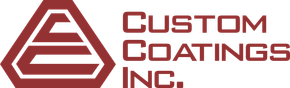 Custom Coatings Inc. logo with maroon stylized emblem and company name text