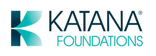 The Katana Foundations logo features a stylized teal and navy blue 