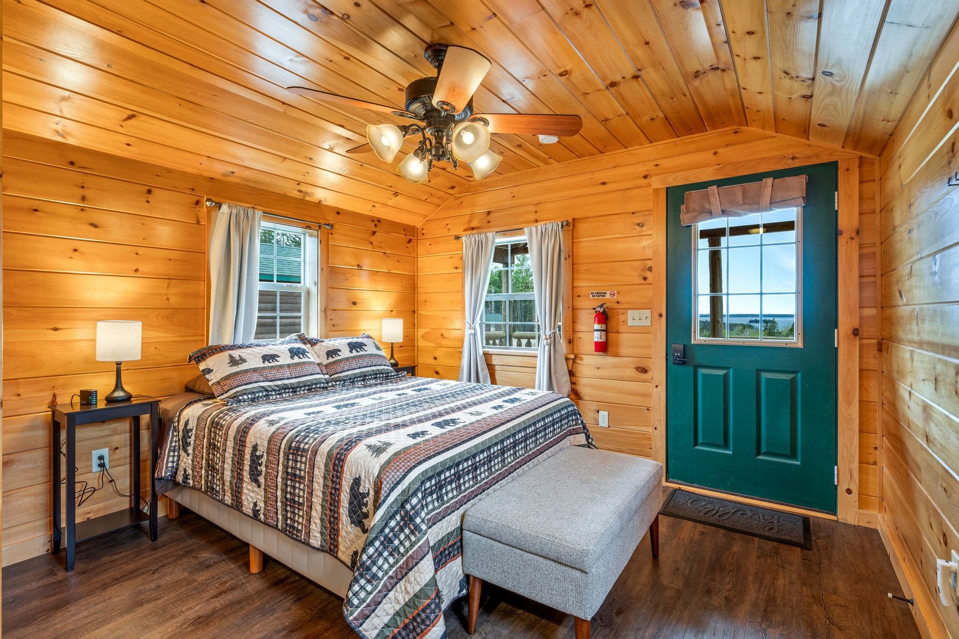 Stay at this cozy cabin with rustic wood-paneled walls that is located on the quiet side of Acadia on the Schoodic Peninsula.