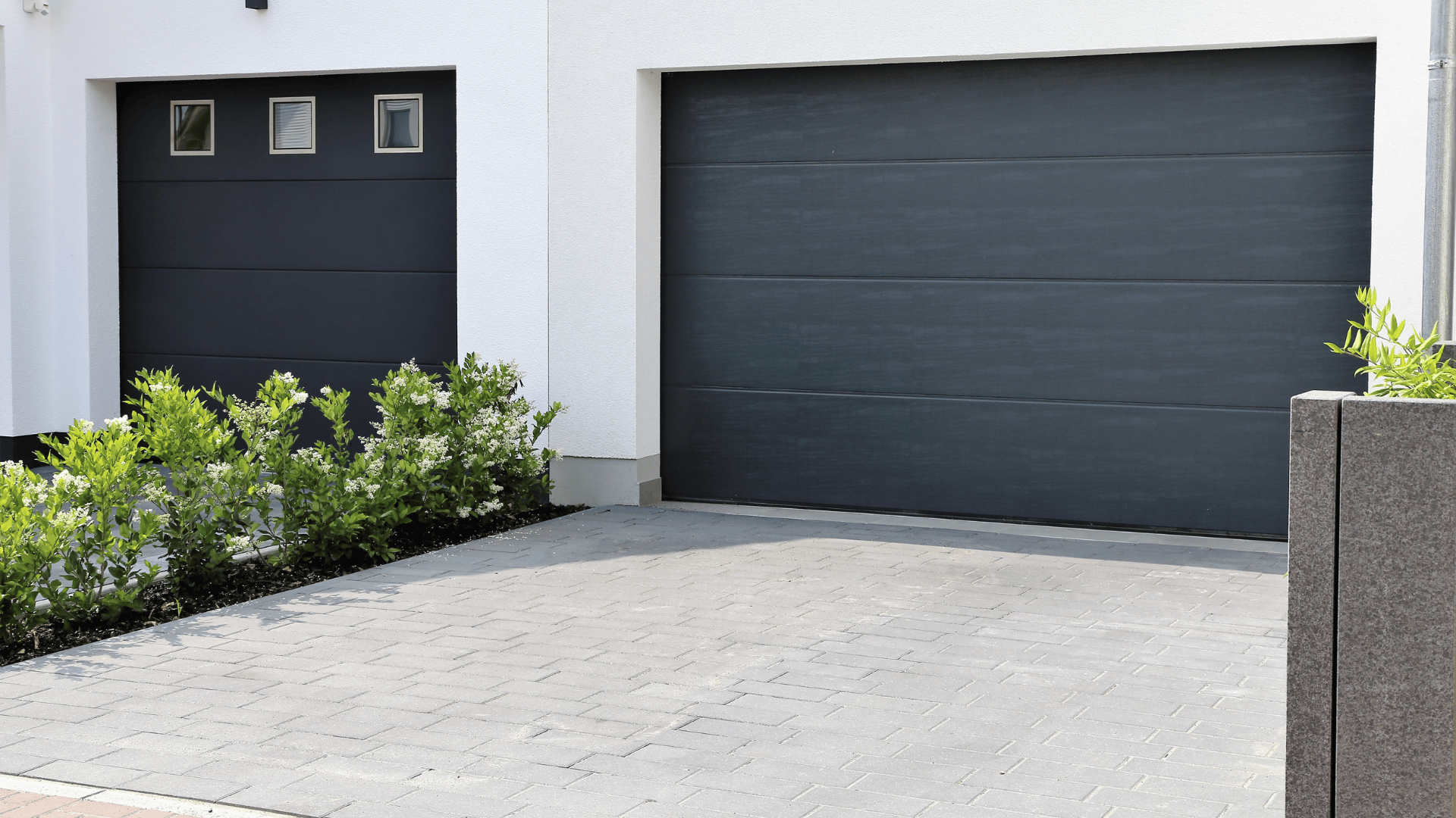 Residential garage door replacement featuring a modern garage door design that enhances home curb appeal and exterior appearance.