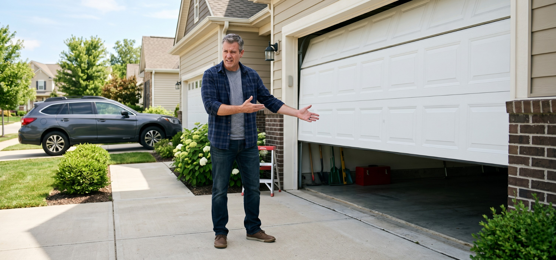 garage door won’t open due to broken spring