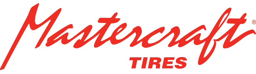 Mastercraft Tires logo in red script with bold red “TIRES” beneath it