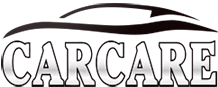 CARCARE logo with stylized black text and a curved black car silhouette above it