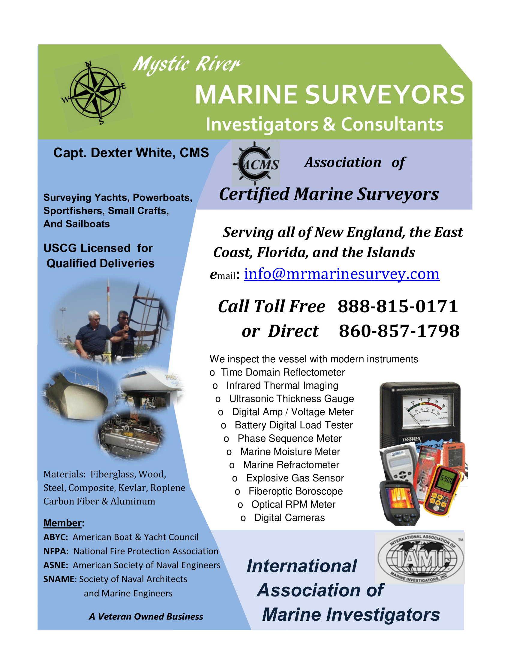 A poster for mystic kings marine surveyors investigators and consultants