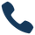 Blue telephone receiver icon.