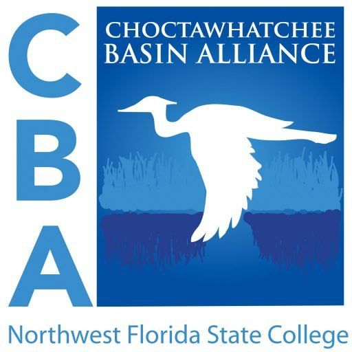 Choctawhatchee Basin Alliance logo with white bird, blue background, and Northwest Florida State College text