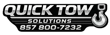 Quick Tow Solutions logo with phone number 857-800-7232 in black and silver