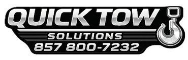 Quick Tow Solutions logo with phone number 857-800-7232 in black and silver