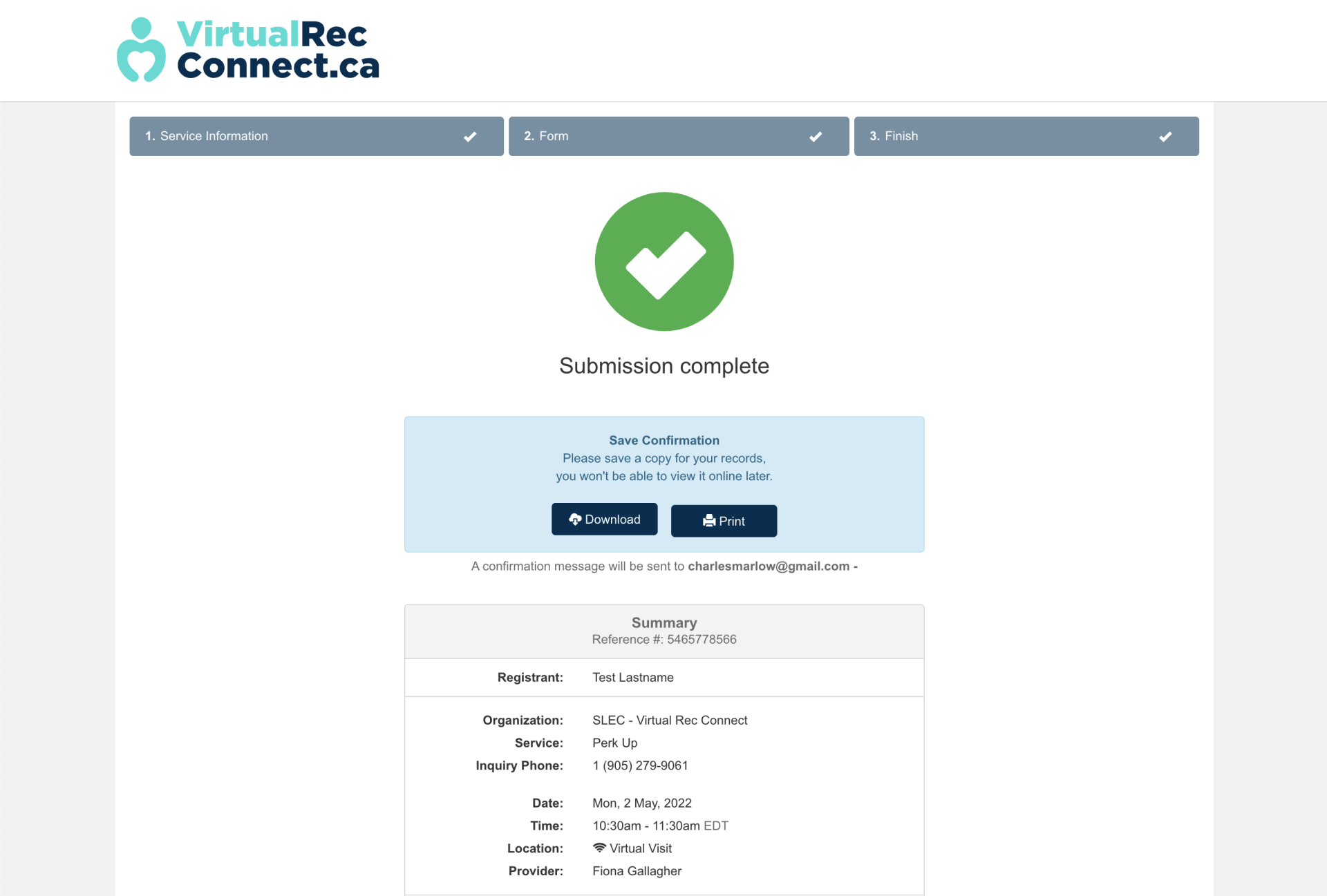 A screenshot of a website with a green check mark on it.