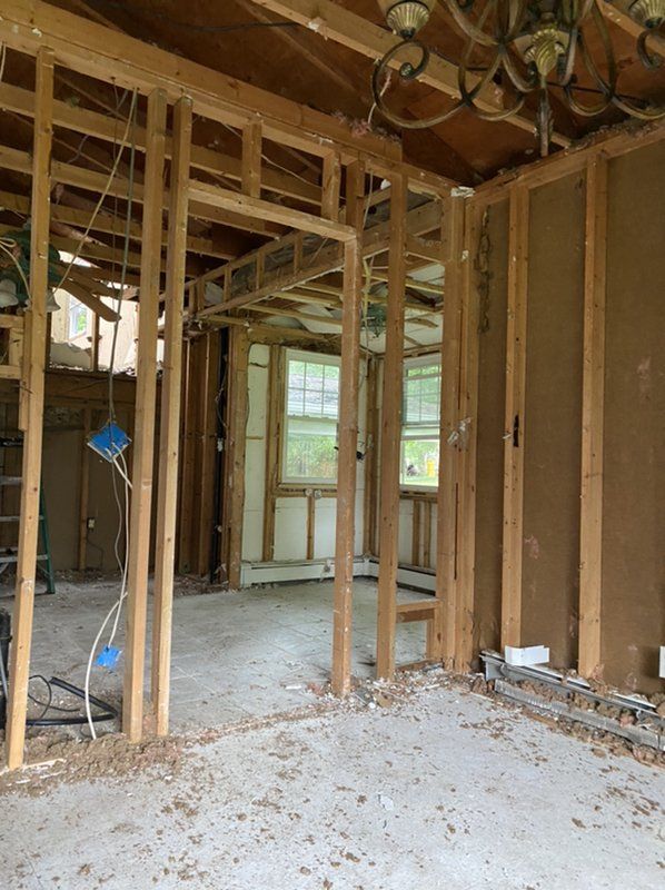 The inside of a house under construction.