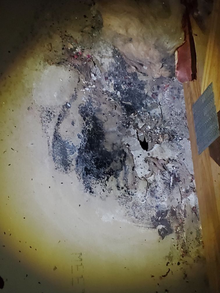 A close up of a wall with water damage.