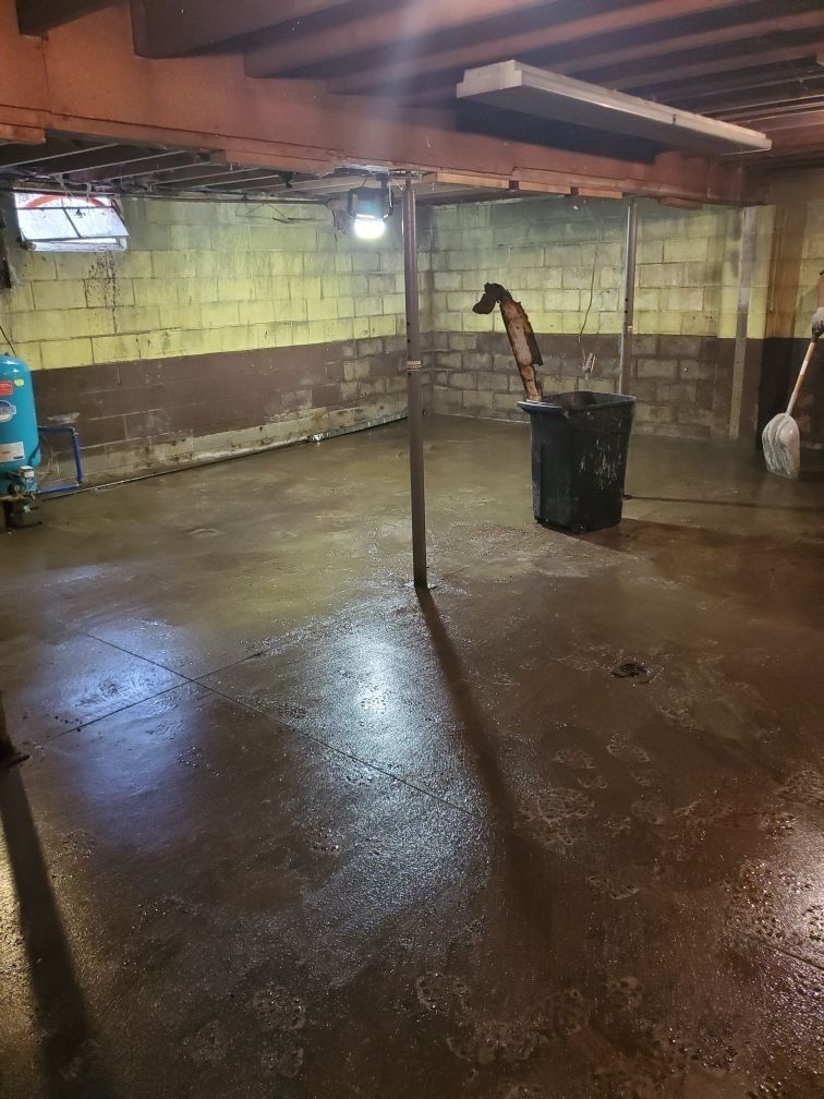 Picture of the basement during the restoration process.
