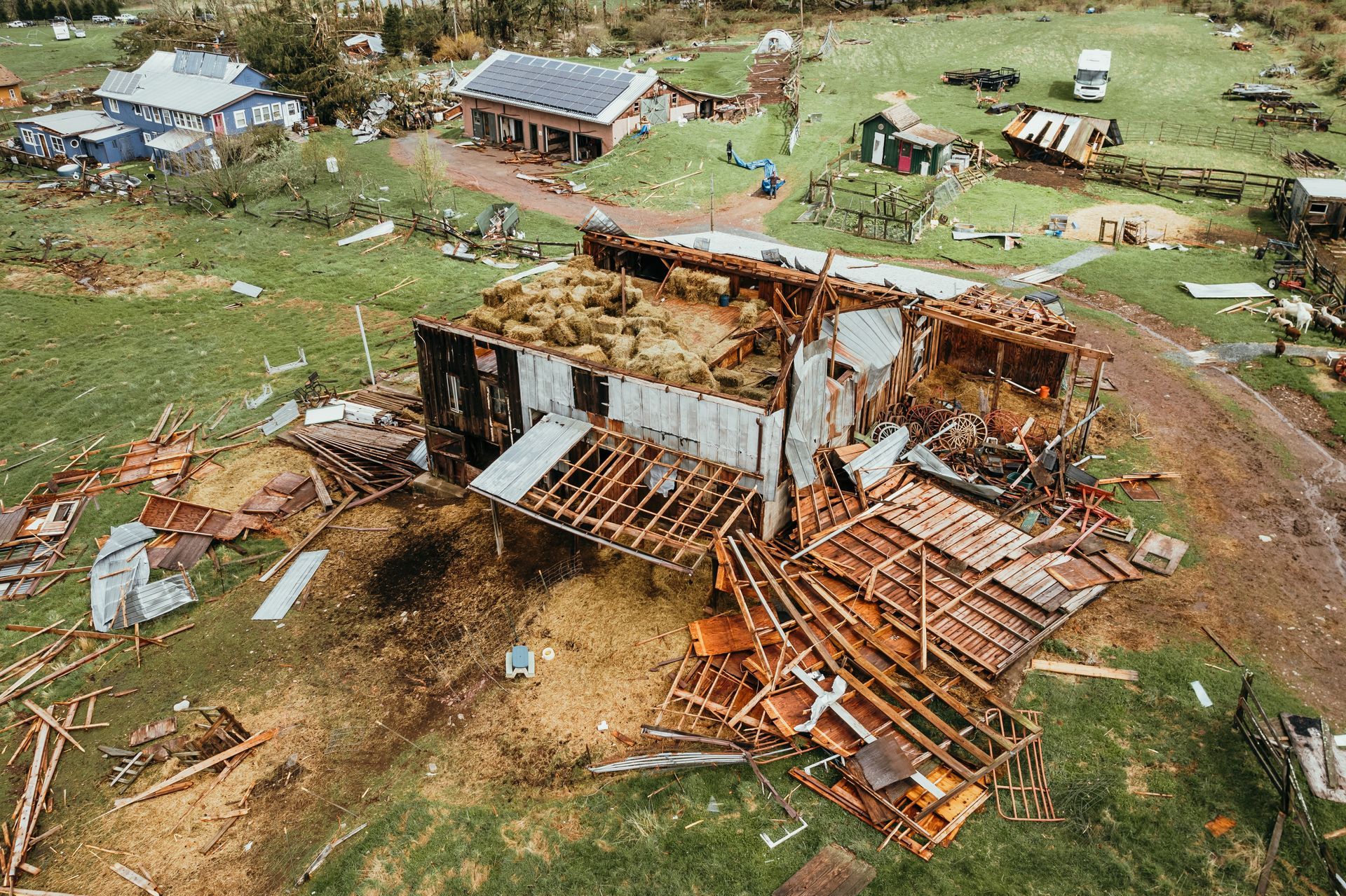 A structure which has been destroyed by disaster.