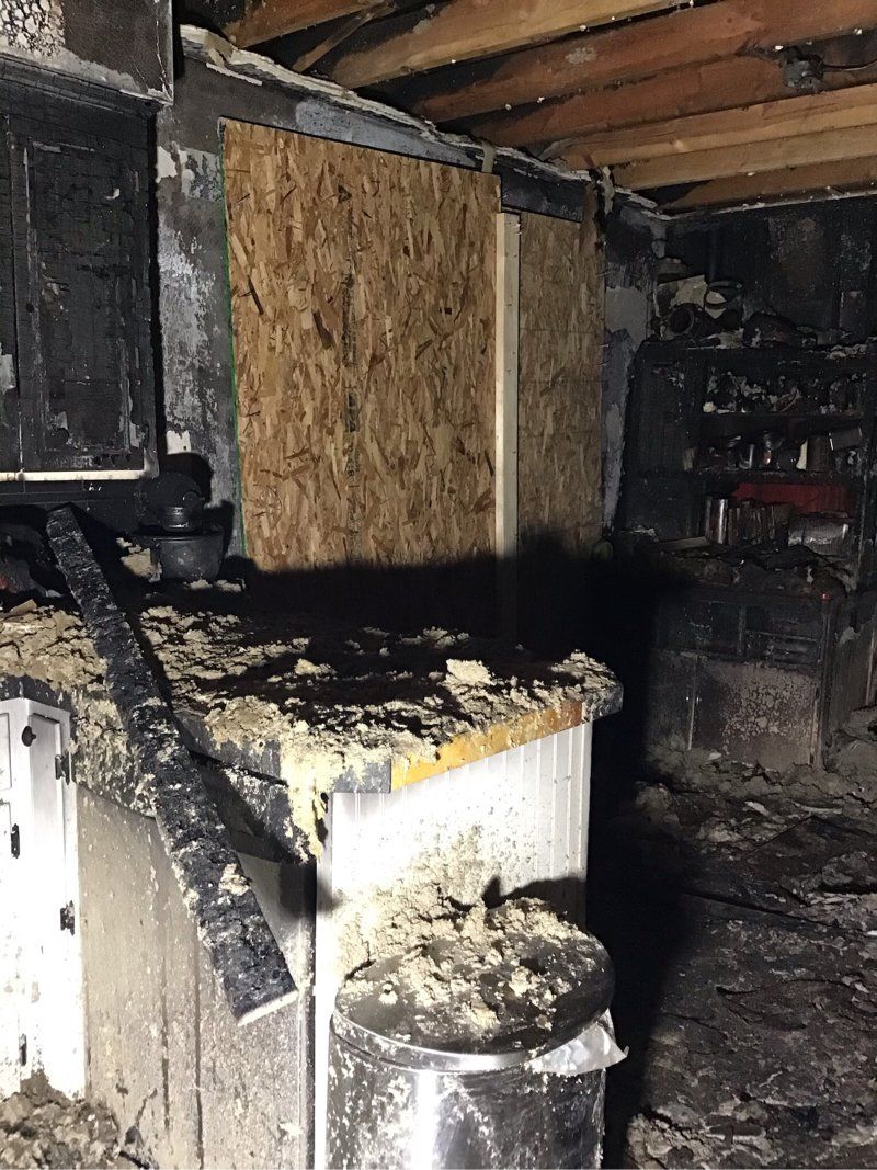 An inside look of the damage caused by the fire.
