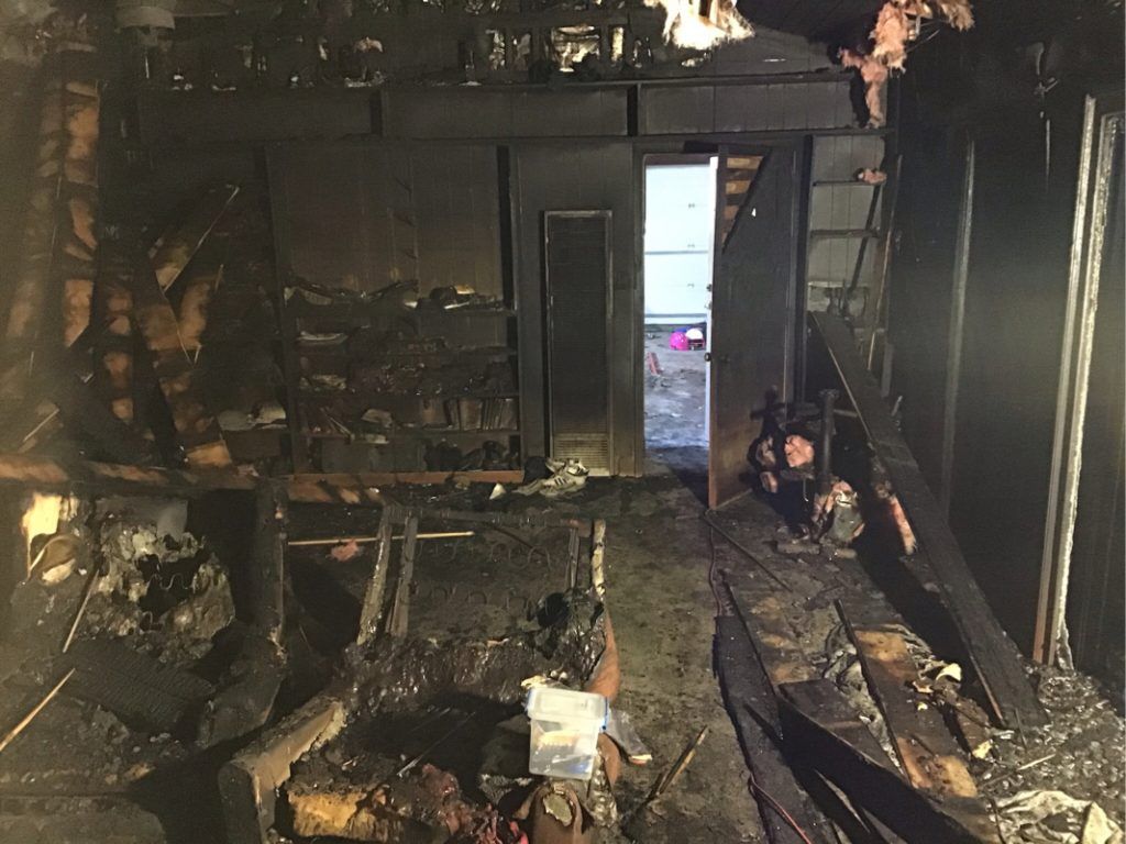 A room with a lot of smoke coming out of it