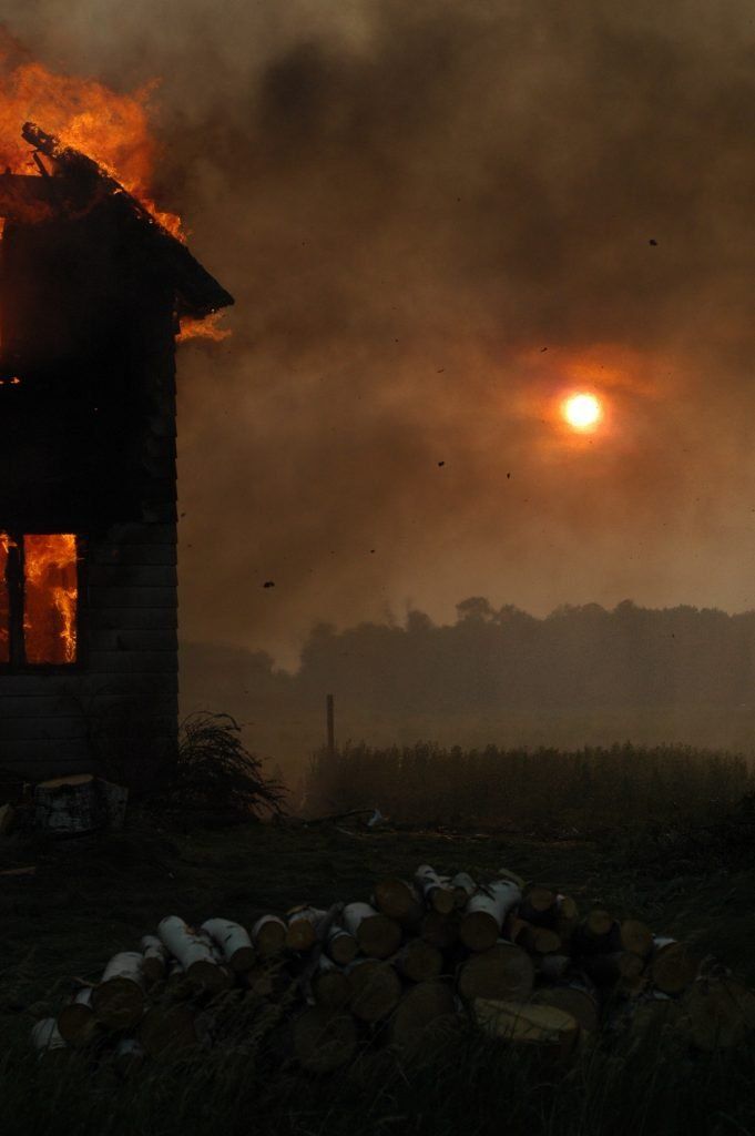 Smoke from structure fire.