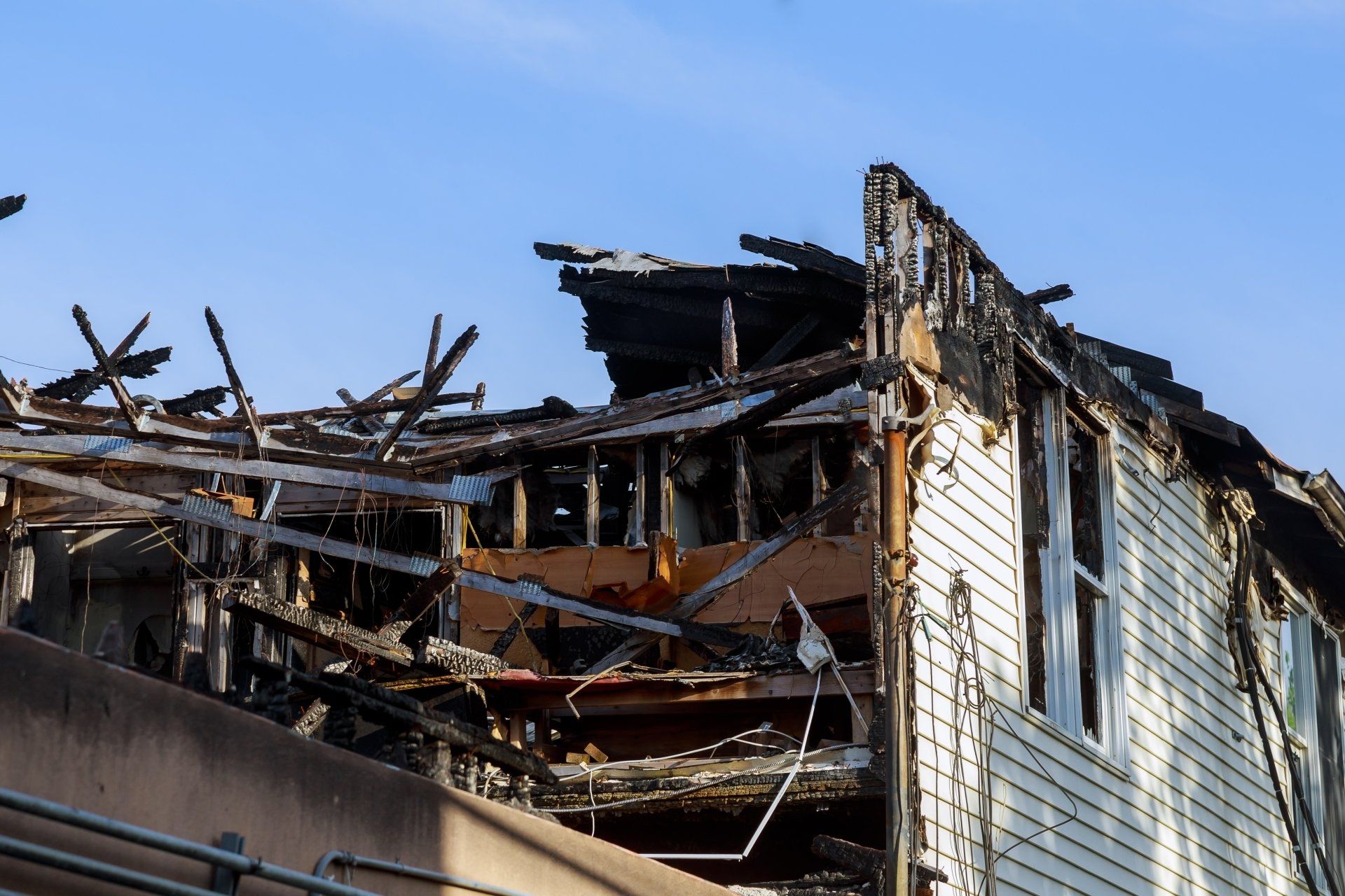 House that was damaged by fire.