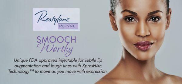 A picture of a woman 's face with the words smooch worthy on it. A picture of a woman 's face with the words smooch worthy on it.