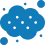 Blue cloud with white dots, surrounded by small dark dots.