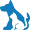 Blue silhouette of a dog and cat, suggesting a pet-friendly business.