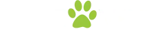 Green paw print on a white background.