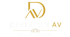 Gold &ldquo;AV&rdquo; monogram logo with faint &ldquo;DIVISION AV&rdquo; text on a white background