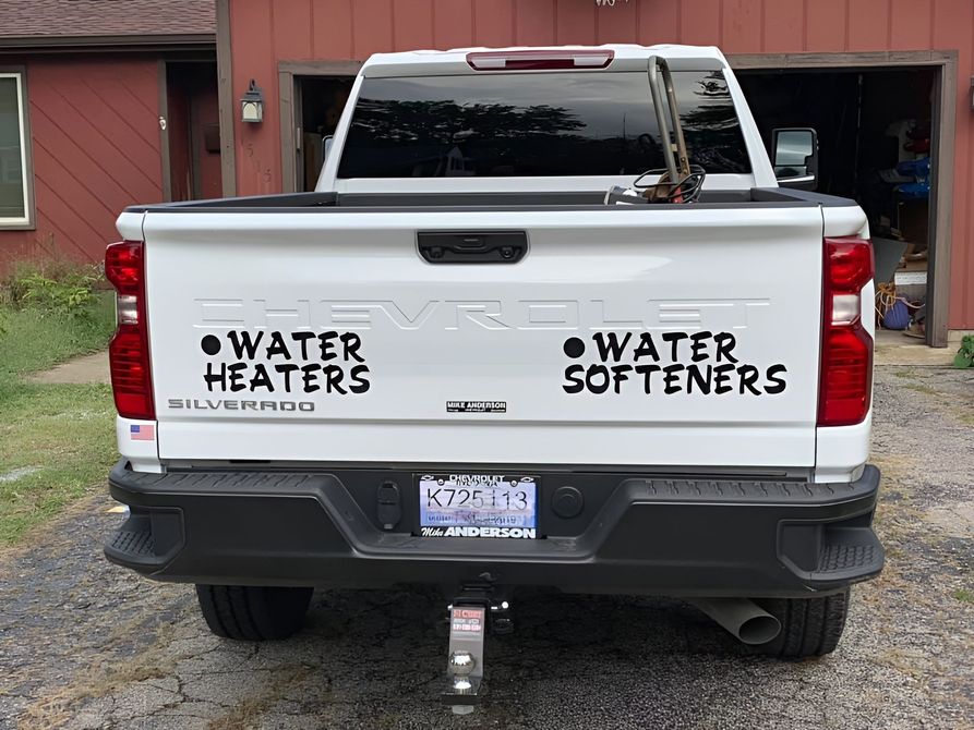 White pickup truck with