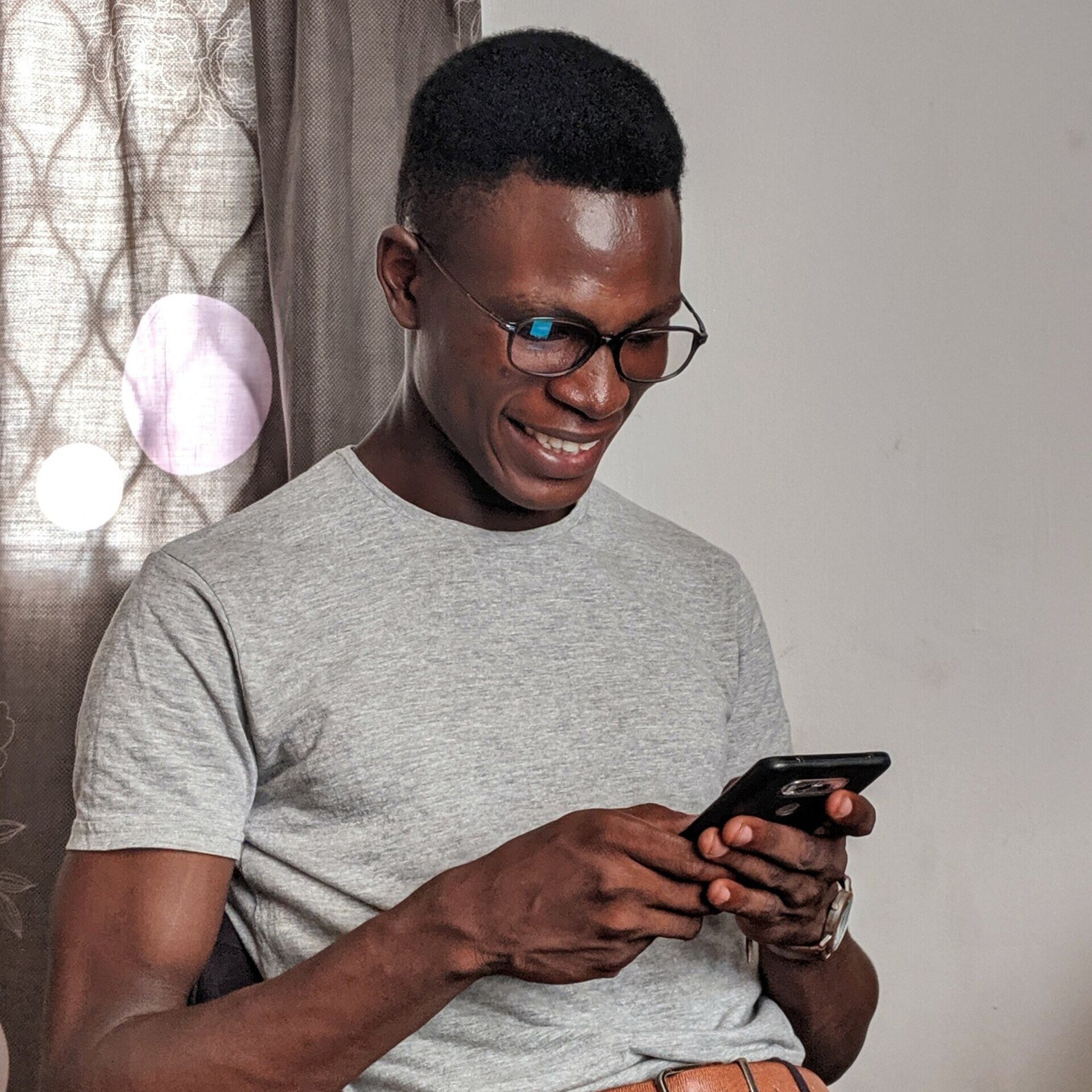 Photo of person texting - click to contact us