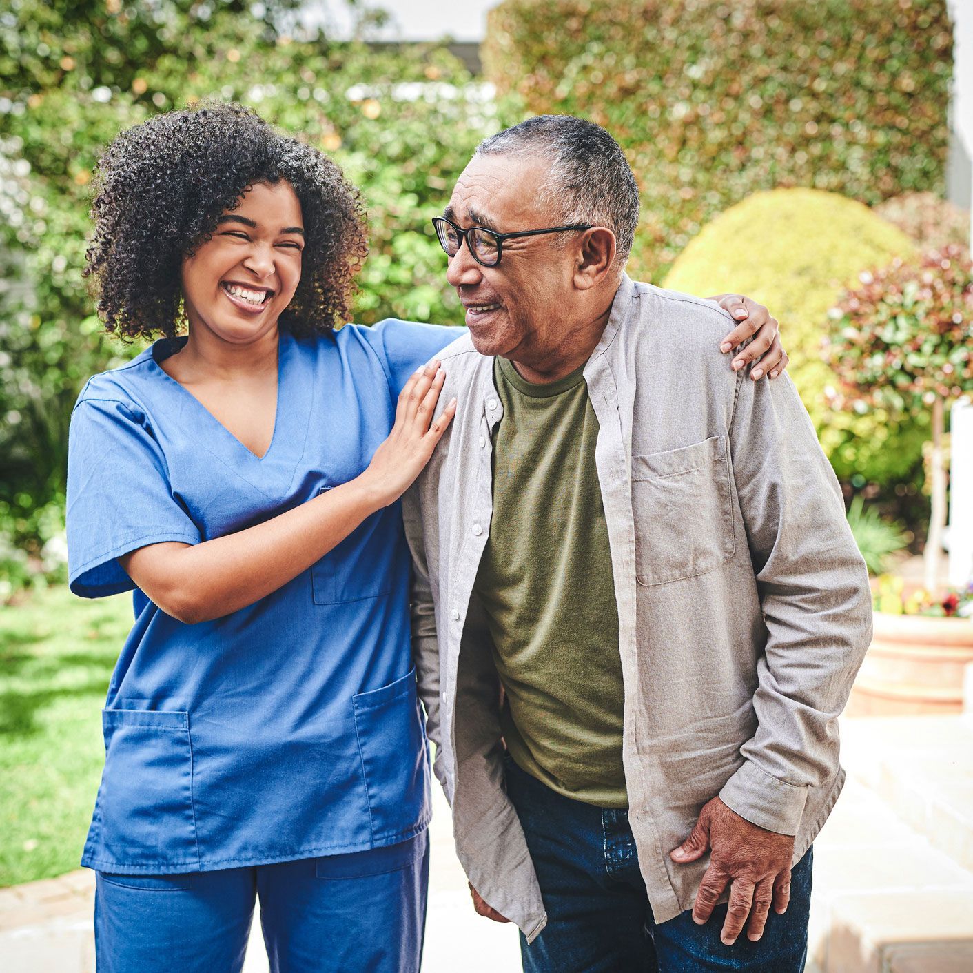 Caregiver and Senior Man — Hollywood, FL — Tradition Homecare Caregiver and Senior Man — Hollywood, FL — Tradition Homecare